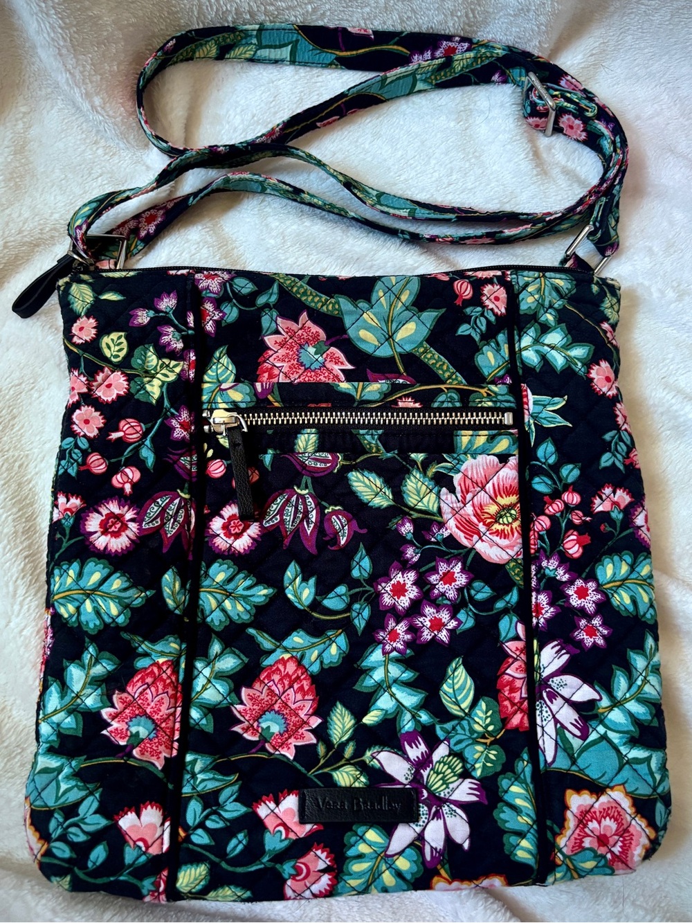 Vera Bradley Iconic Hipster Crossbody Bag Quilted Shoulder Purse Vines Floral